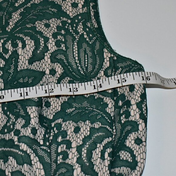 Zara Women Sleeveless Emerald Green Lace Princess Dress Size S - Picture 6 of 16